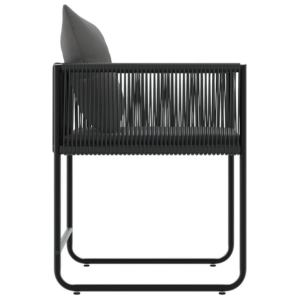 Stol med kudde 4 pcs Svart och Anthracit PE Rattan