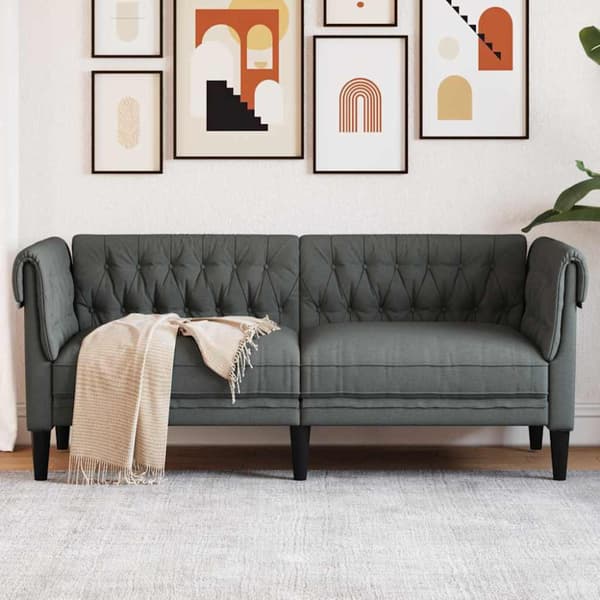 Soffa Mörkgrå 182,5 x 74,5 x 74,5 cm Polyester