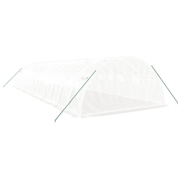 Växthus med stålram vit 48 m² 12x4x2 m