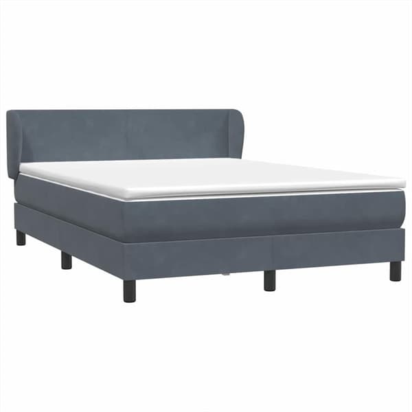 Ramsäng med madrass mörkgrå 160x210 cm sammet