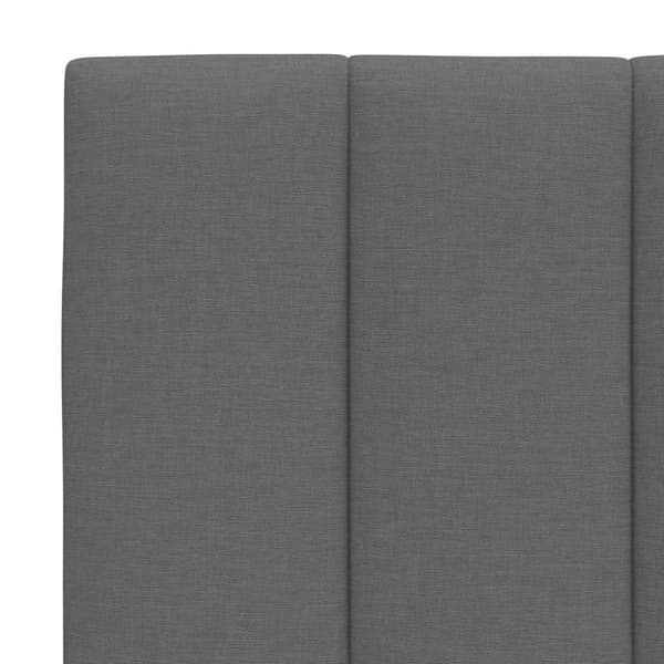 Bed Frame without Mattress "Hanko" Dark Grey 90x190cm Fabric