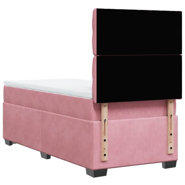Ramsäng med madrass rosa 100x200 cm sammet