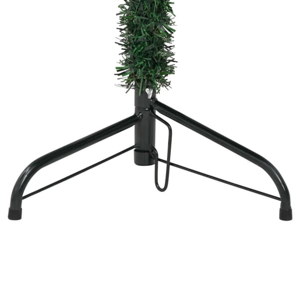 Smal halv plastgran med snö 210 cm