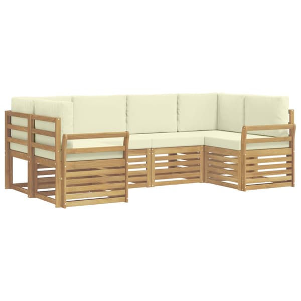 Utomhussoffset 6 pcs Vit och grädde 245 x 130,5 x 73 cm