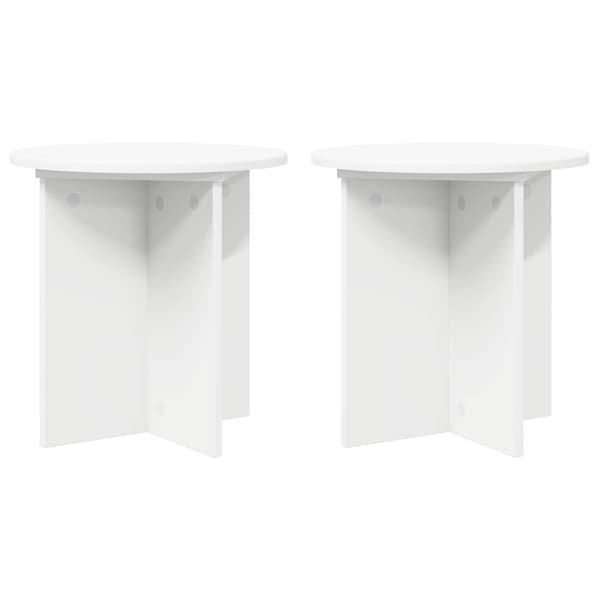 Växtställ 2 pcs Vit Ø40 x 40 cm Konstruerat trä