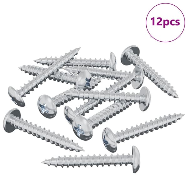 Träskruv 12 pcs Silver M4 x 28 mm Järn