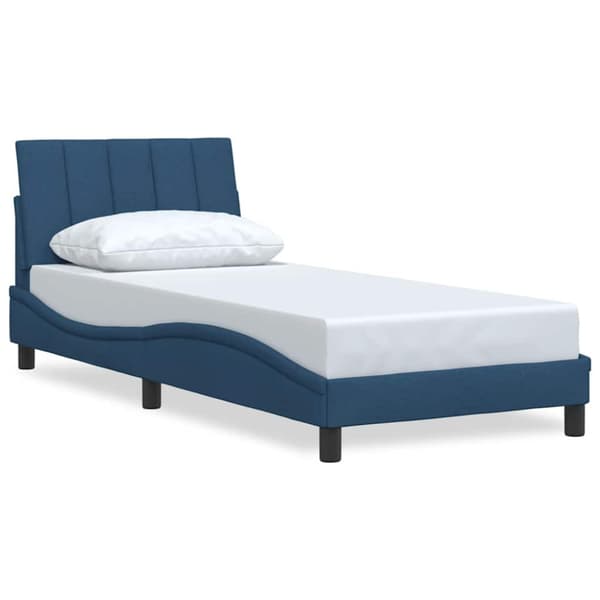 Bed Frame without Mattress "Hanko" Blue 90x200 cm Fabric