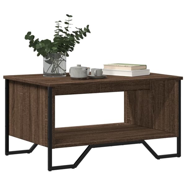 Soffbord brun ek 75x51x40 cm konstruerat trä