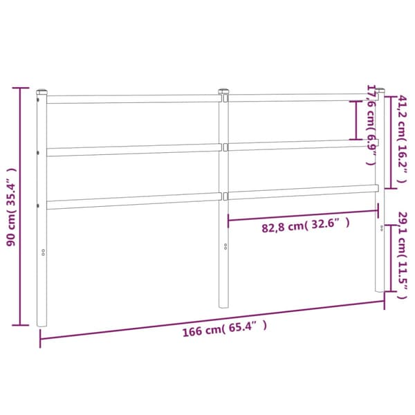 Ersättningsgavel metall vit 160 cm