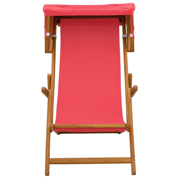Deck Chair 2 st 3 Position Massiv Eukalyptus Trä Röd