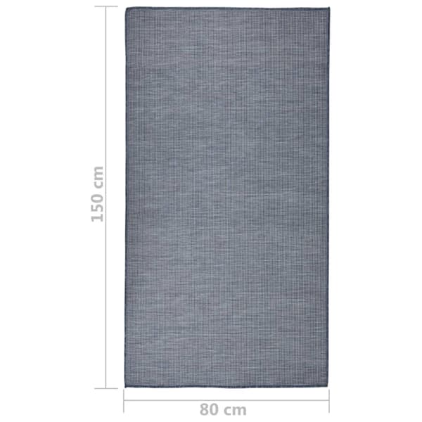 Utomhusmatta plattvävd 80x150 cm blå