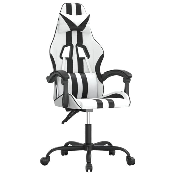 Gamingstol vit och svart konstläder
