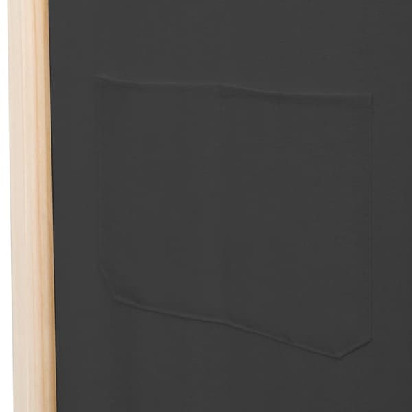 Rumsavdelare 5 paneler 200x170x4 cm grå tyg