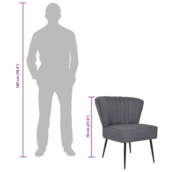 Cocktailfåtölj mörkgrå tyg