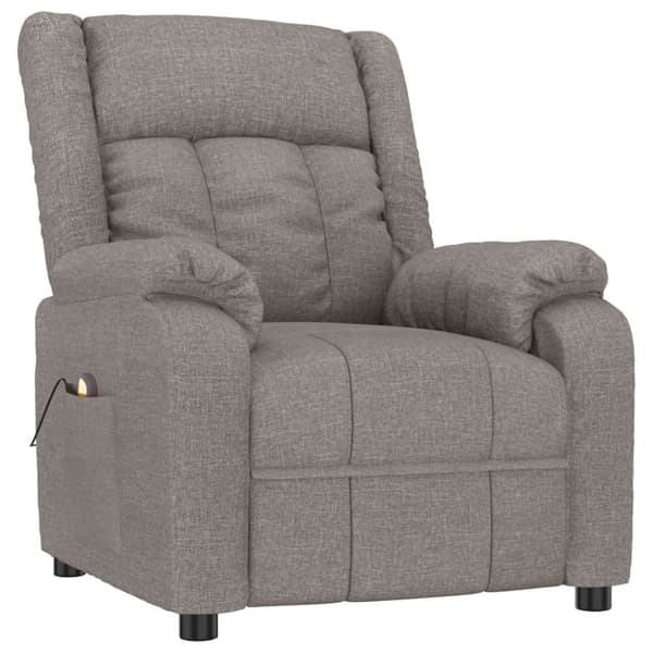 Massagefåtölj taupe tyg