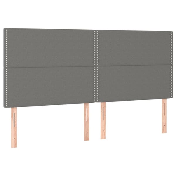 Sänggavel mörkgrå 180x5x118/128 cm tyg