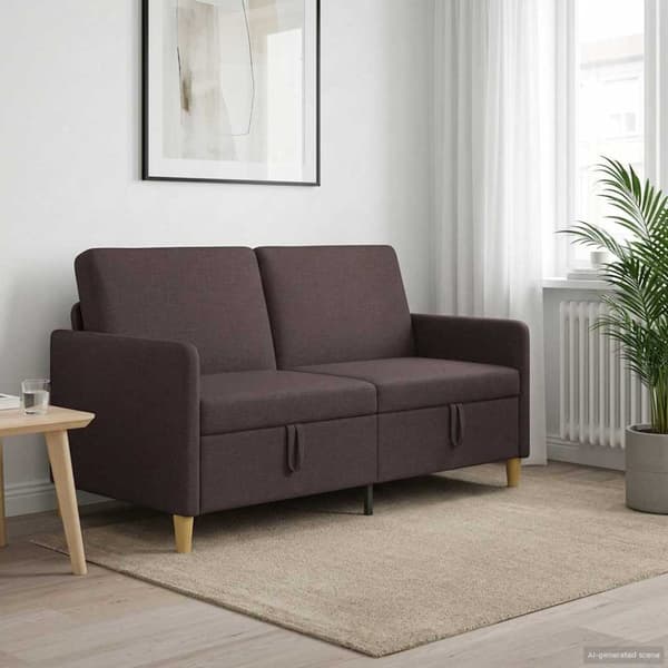 Soffa med förvaring Mörkbrun 152 x 78 x 87 cm Polyester