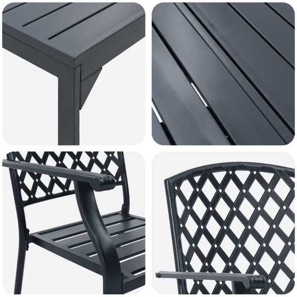 Trädgårdsmöbelset 9 pcs Antracit Pulverlackerad stål