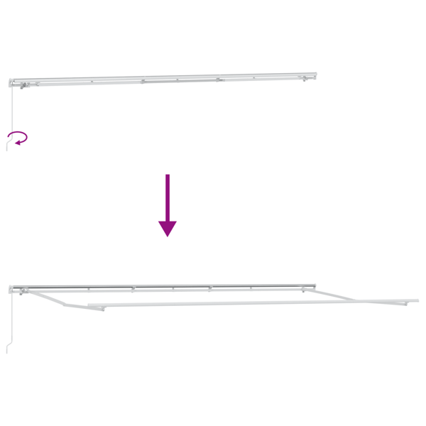 Utdragbar markis Röd och Vit 600 × 300 cm