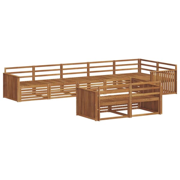 Utomhussoffset 8 pcs Naturfärg Massivt Akaciaträ