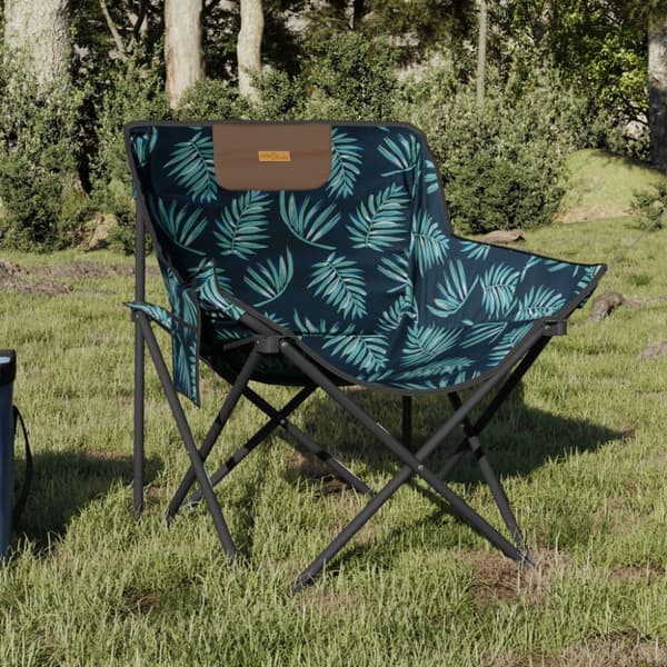 Campingstolar med ficka fällbar 2 st bladmönster