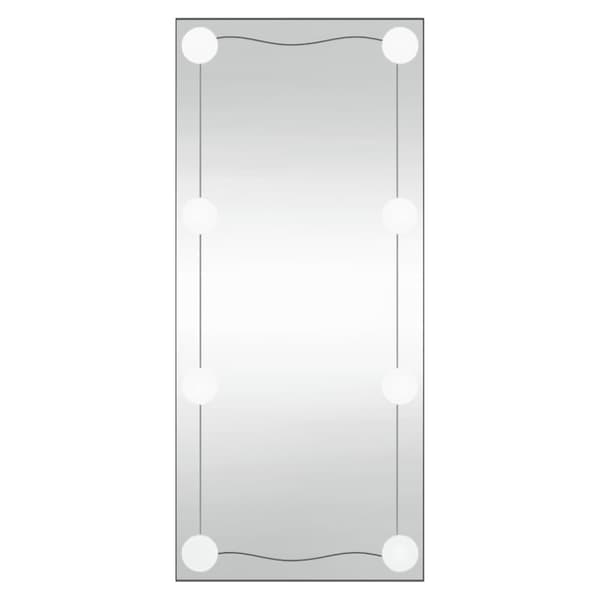 Väggspegel med LED-belysning 50x100 cm glas rektangulär