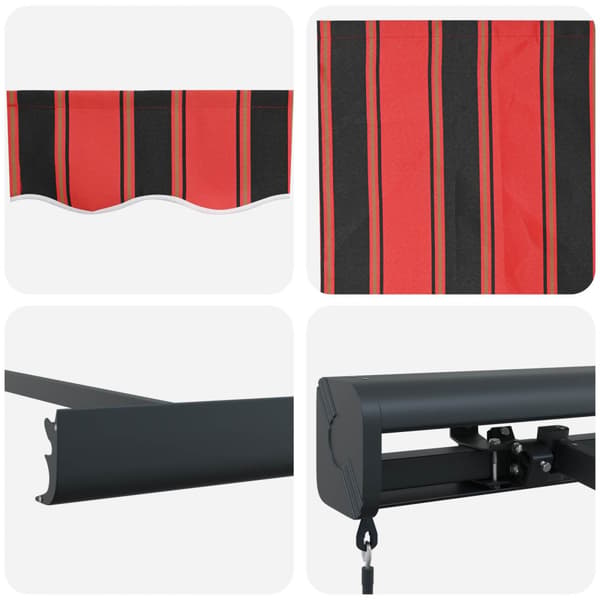 Utfällbar markis Orange och Svart 400 × 300 cm
