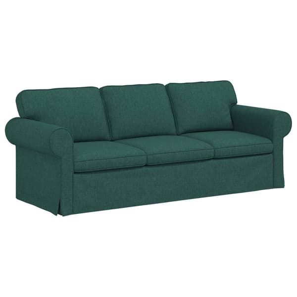 Soffa Mörkgrön 215 x 82 x 80 cm tyg