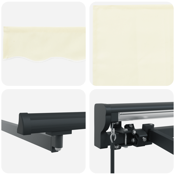 Markisram Kräm 400 × 300 cm Polyester med PU-beläggning