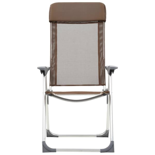 Hopfällbara campingstolar 2 st aluminium brun