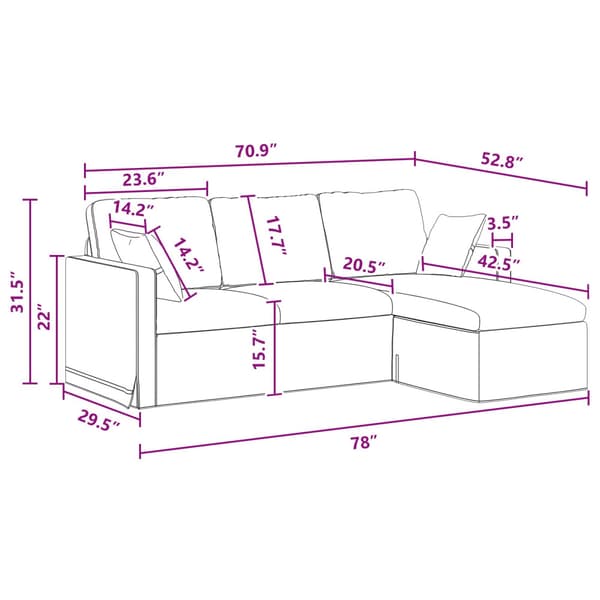 Soffa Mörkgrå 198 x 134 x 80 cm Sammet