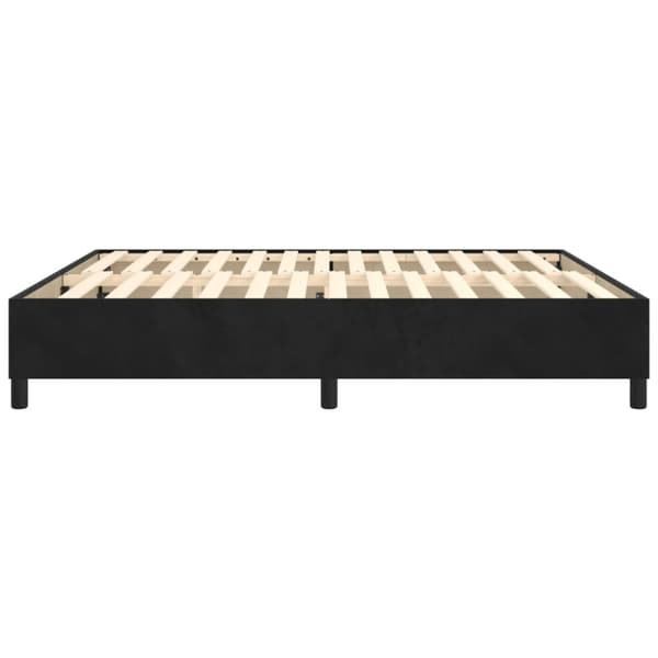 Boxspring-sängram svart 160x200 cm sammet