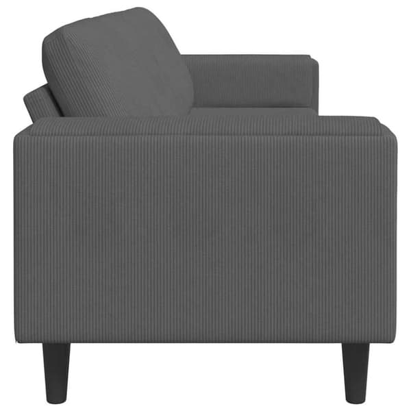 Soffa Mörkgrå 250 x 77 x 76 cm Kordread tyg