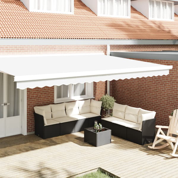 Markiskappa Ersättning Vit 480 x 20 cm Polyester