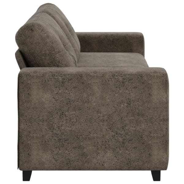 3-Sits soffa Mörkgrå 220 cm Faux Mockaläder