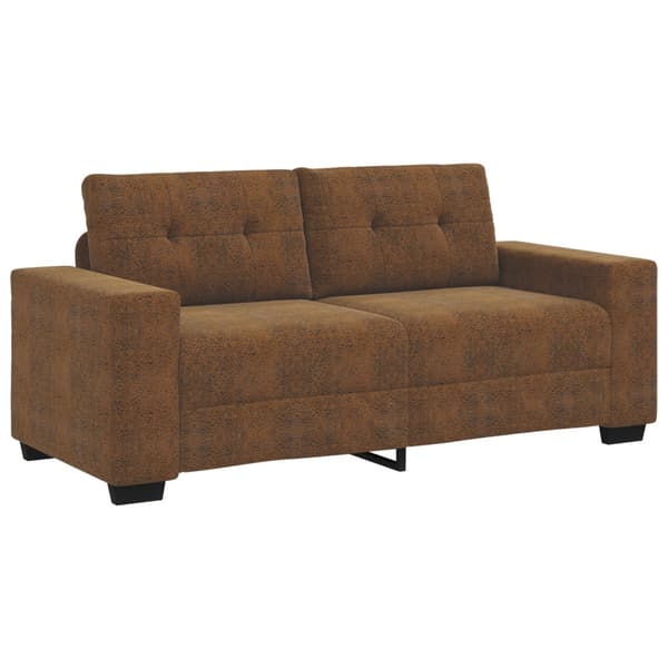 Tvåsitssoffa Brun 180 cm Faux Mockaläder