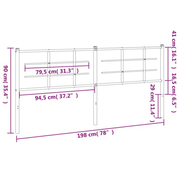 Ersättningsgavel metall vit 193 cm