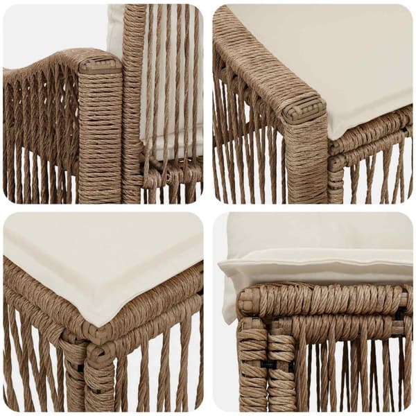 Trädgårdsoffset 5 pcs Beige konstrotting
