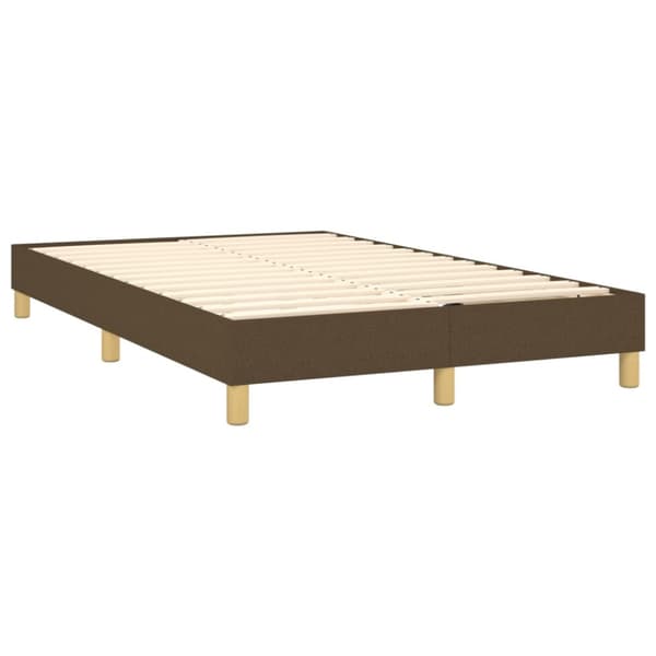 Boxspring-sängram mörkbrun 120x200 cm tyg