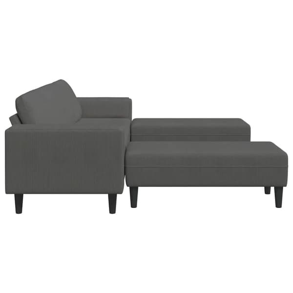 Soffa Mörkgrå 250 x 188 x 76 cm Kordread tyg