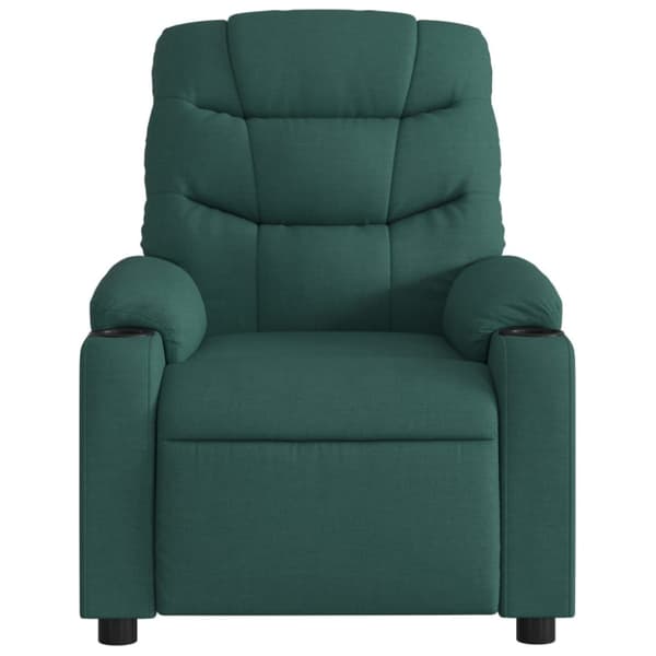 Massagefåtölj mörkgrön tyg