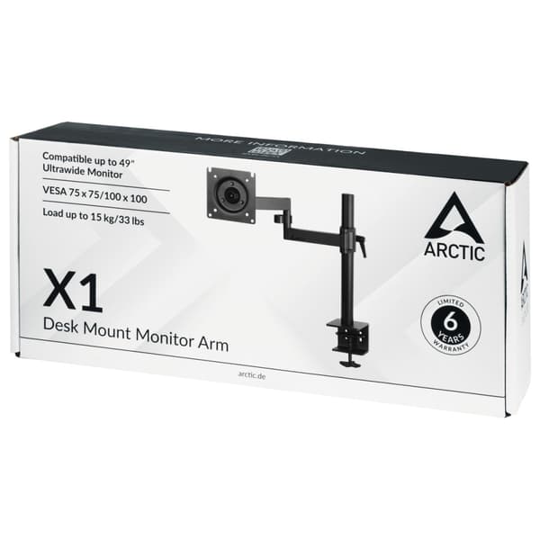 ARCTIC X1 109,2 cm (43") Svart Bord