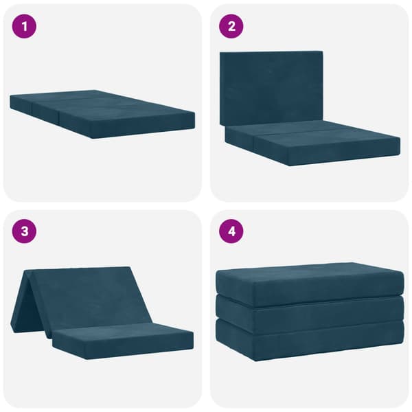Fällbar Soffbed 80 x 67 x 45 cm Blå