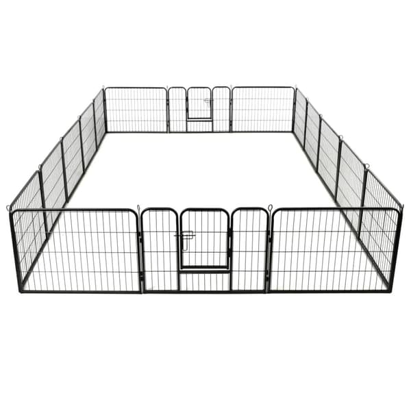 Hundhage 16 paneler stål 60x80 cm svart