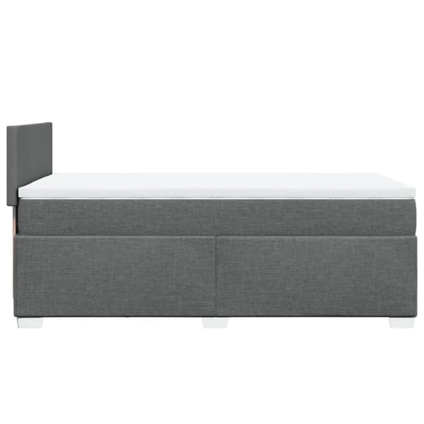 Ramsäng med madrass mörkgrå 100x200 cm tyg