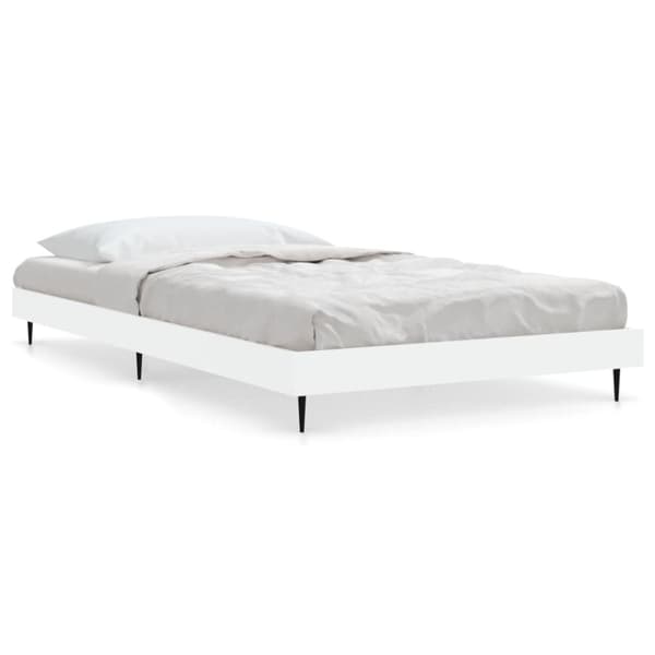 Sängram vit 90x200 cm konstruerat trä