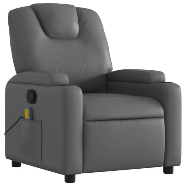 Massagefåtölj grå konstläder
