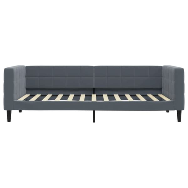 Dagbädd med madrass mörkgrå 90x200 cm sammet