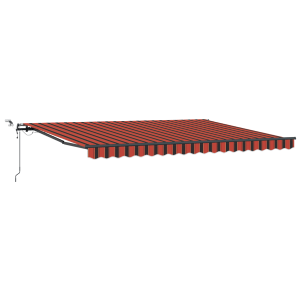 Markis tyg med orange och brun 450 × 300 cm Polyester