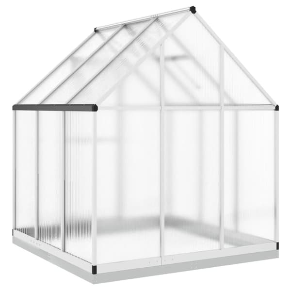 Växthus med ram silver 169x169x202 cm aluminium